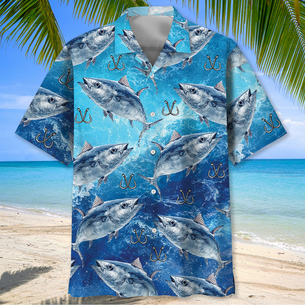 Tuna Fish Blue Hawaiian Shirt