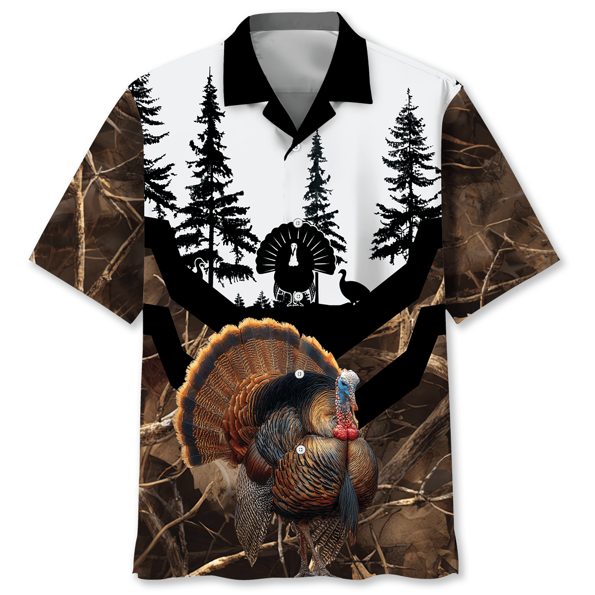 Turkey Hunting Camo Grass Hawaiian Shirt
