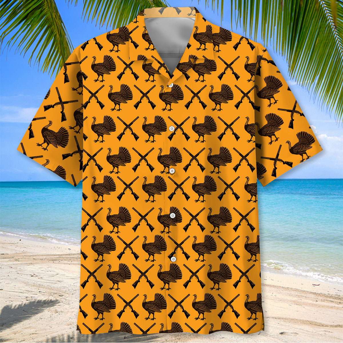 Turkey Hunting With Gun Pattern Hawaiian Shirt