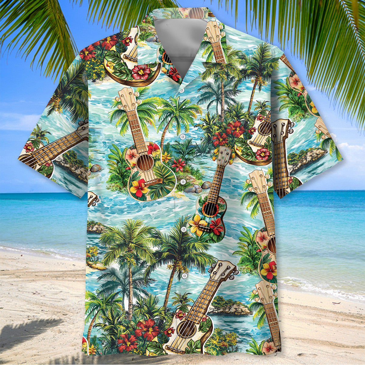 Ukulele Beach Hawaiian Shirt