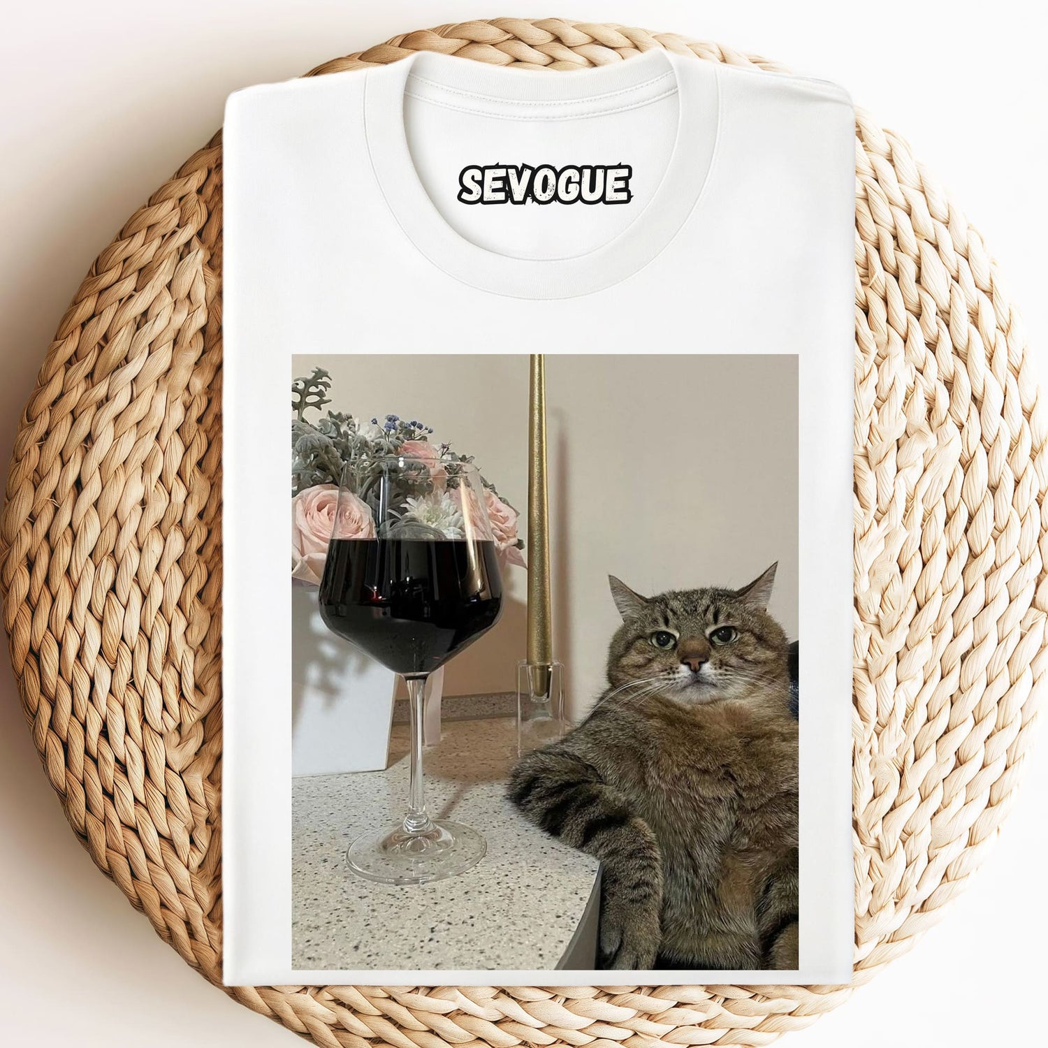 Unbothered Wine Cat Unisex Tee, Tank Top, Layered LS, Sweatshirt & Hoodie