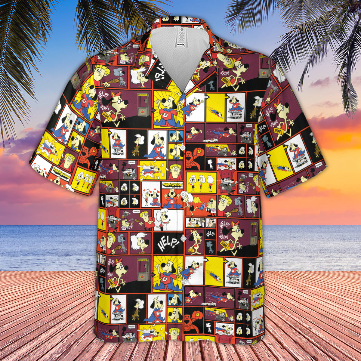Underdog Cartoon Pattern Hawaiian Shirt