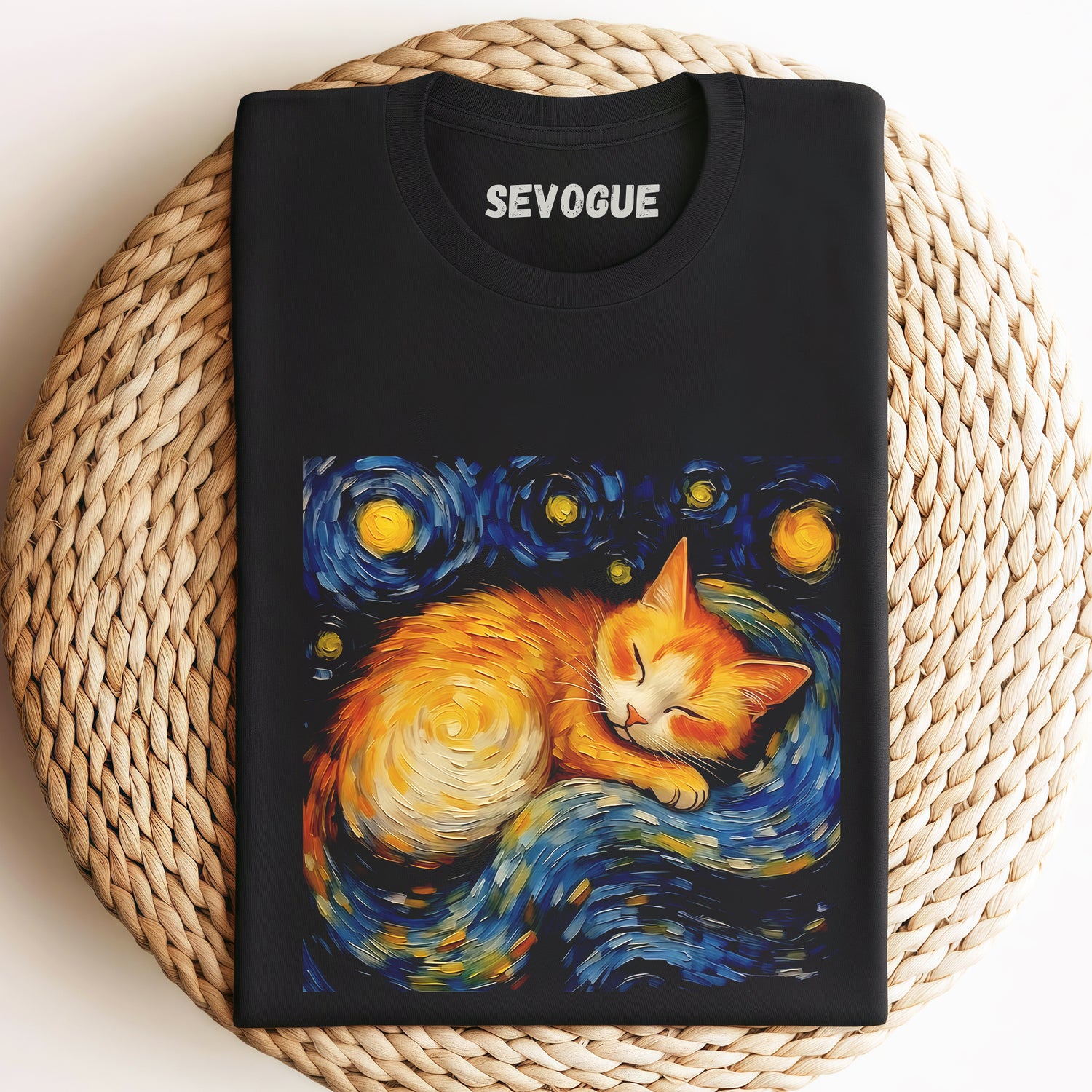 Van Gogh's Cat Unisex Tee, Sweatshirt & Hoodi
