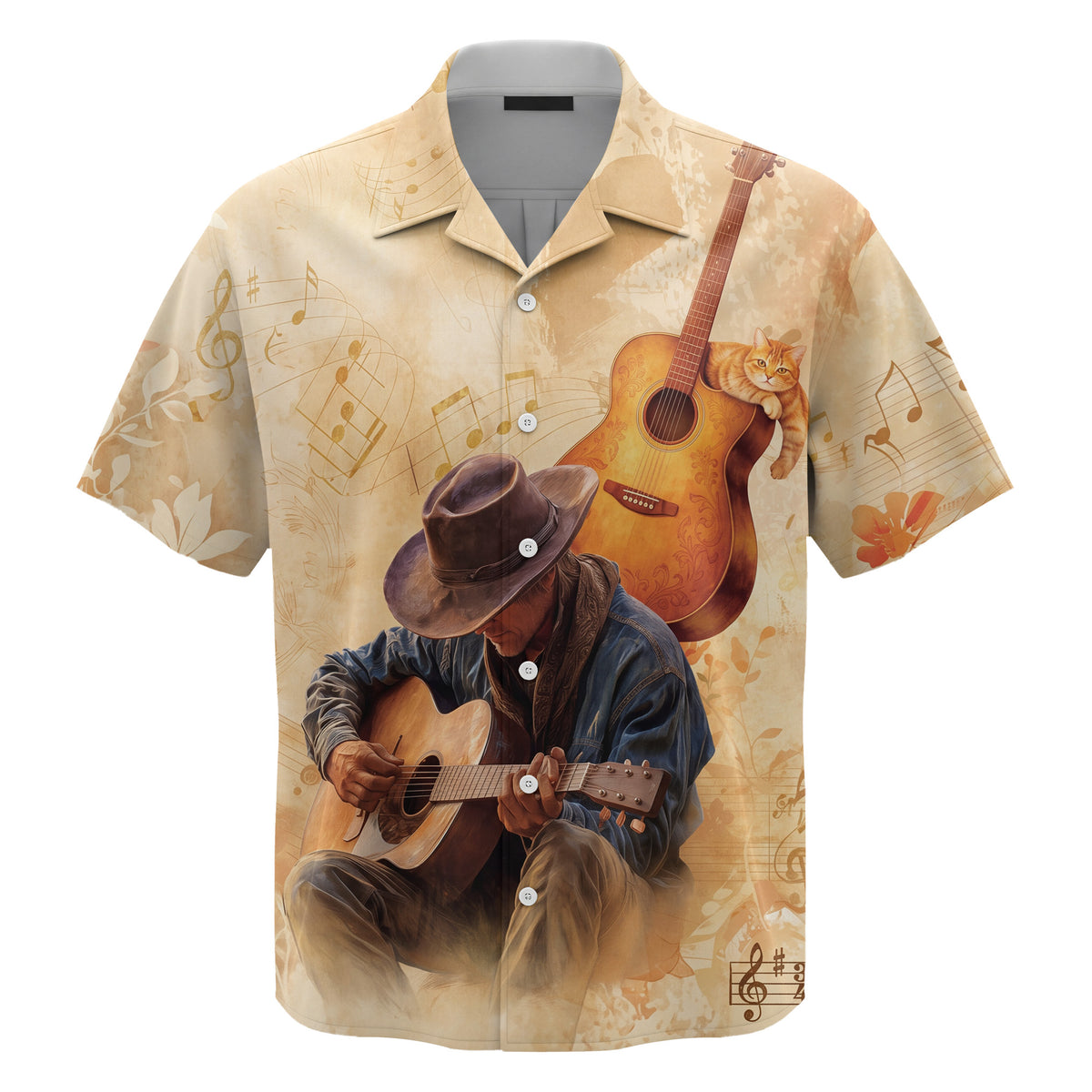Vintage Cowboy With Guitar Hawaiian Shirt