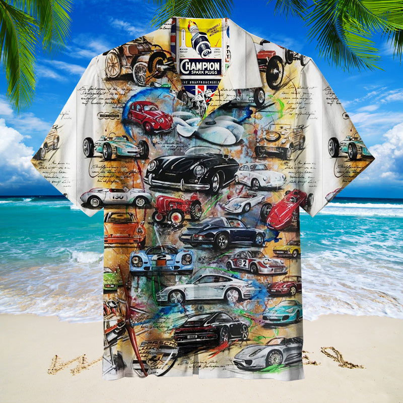 Vintage Cars Unisex Hawaiian Shirt
