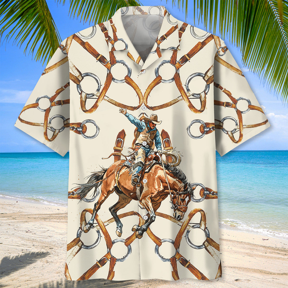 Vintage Cowboy Horse Bridle Hawaiian Shirt