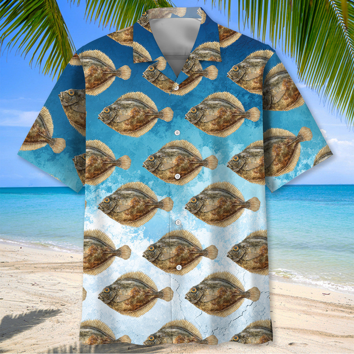 Vintage Flounder Fish Hawaiian Shirt