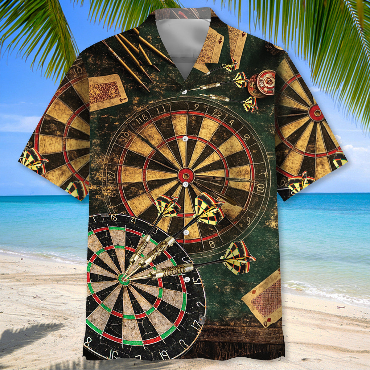 Vintage Old Darts Board Hawaiian Shirt