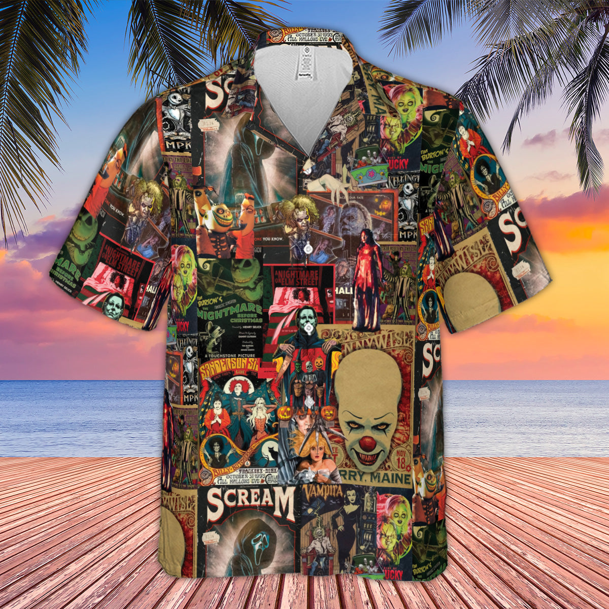 Vintage Scary Hawaiian Shirt