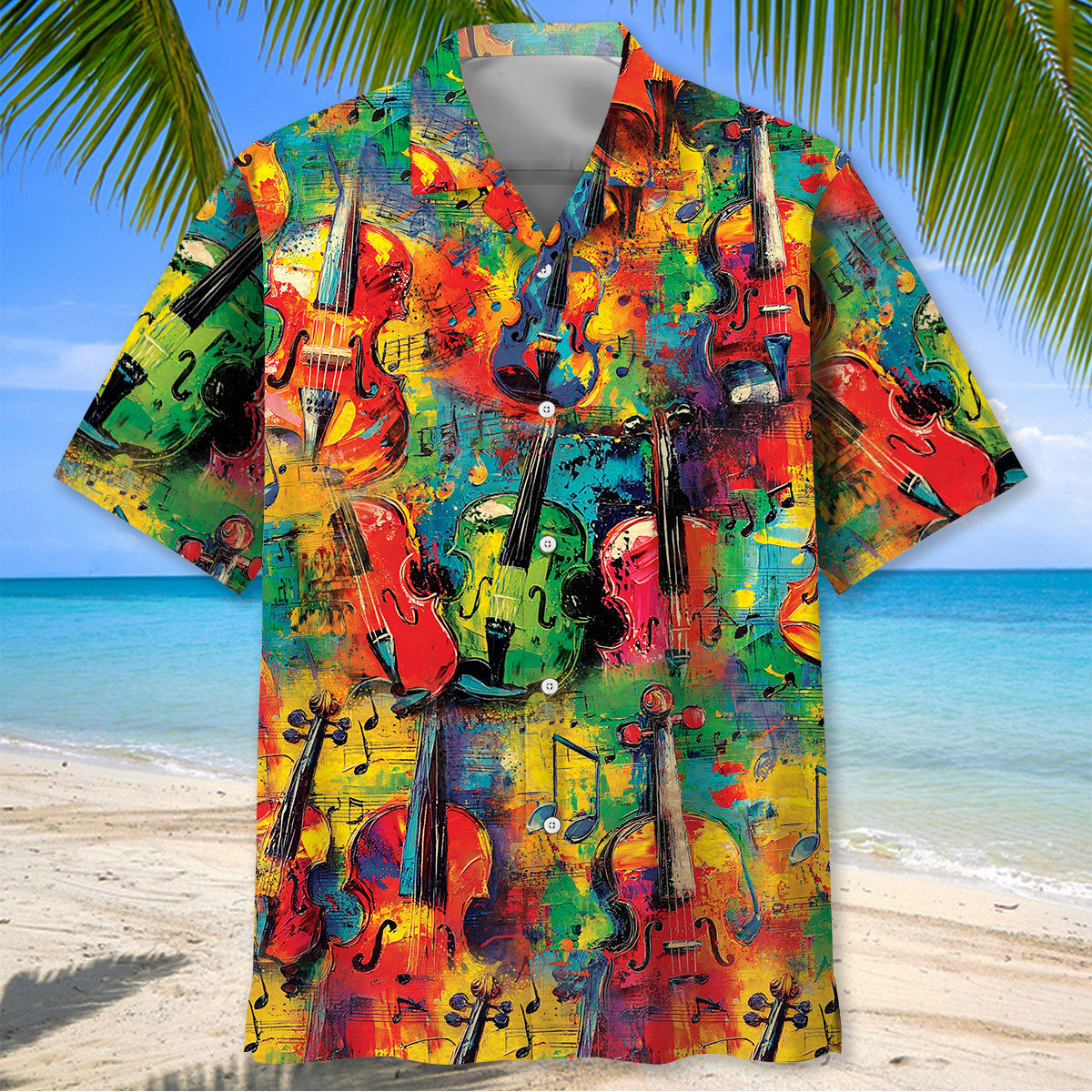 Violin Colorful Art Hawaiian Shirt