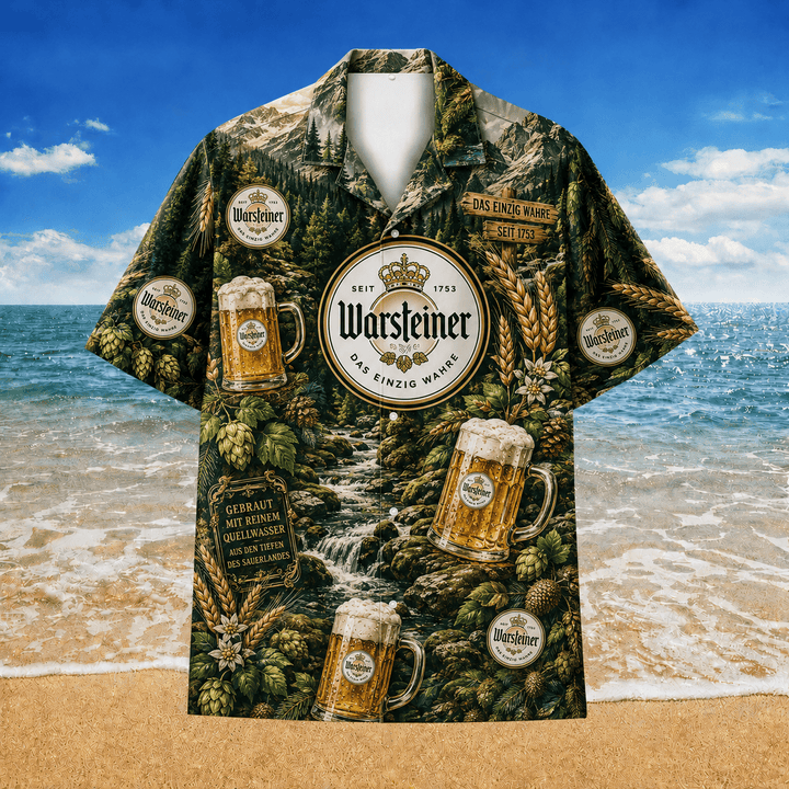 Warsteiner Natur-Hawaiihemd Hawaiian Shirt