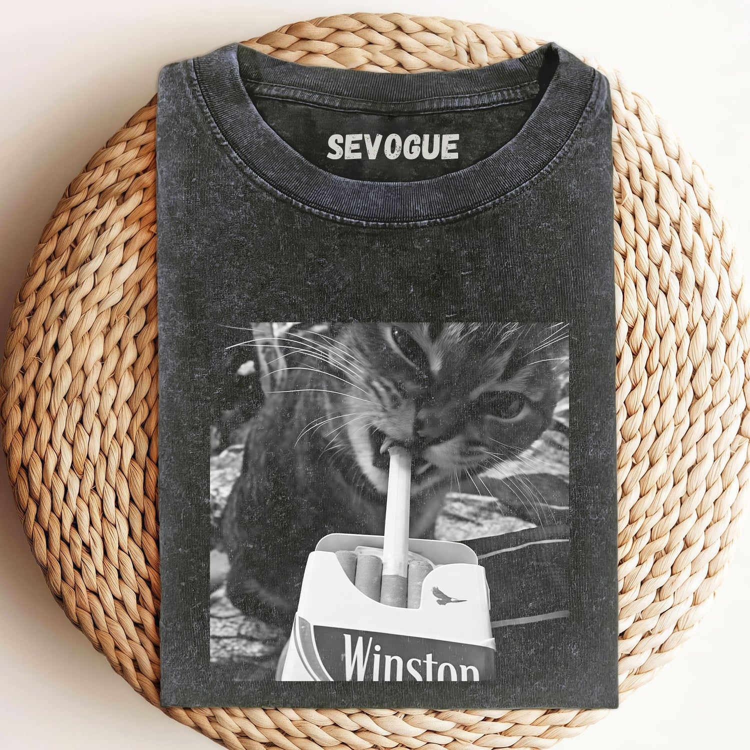 Washed Cotton Cat V1 Unisex Tee, Sweatshirt & Hoodie