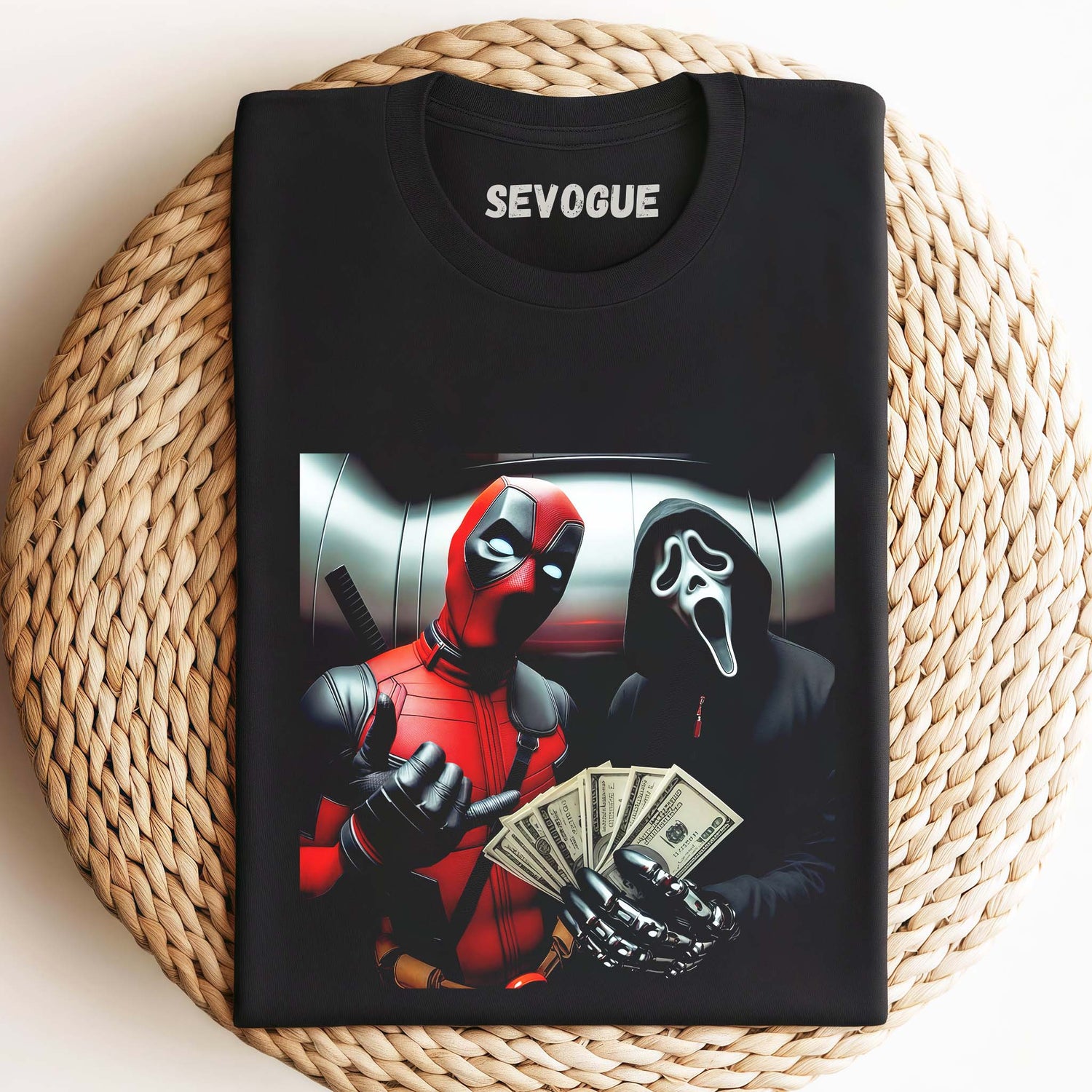 Washed Cotton Ghost Face & Deadpool Unisex Tee, Sweatshirt & Hoodie