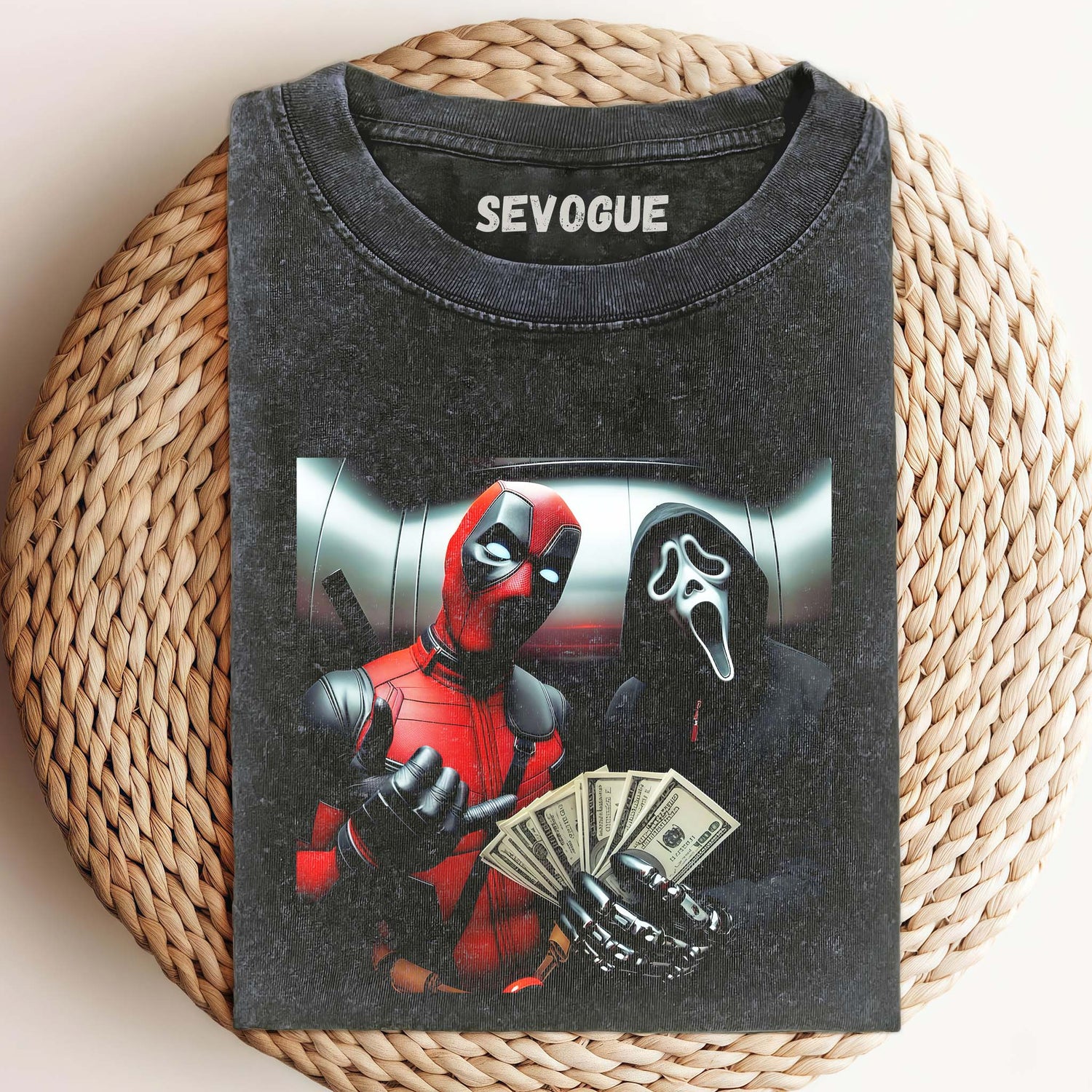 Washed Cotton Ghost Face & Deadpool Unisex Tee, Sweatshirt & Hoodie