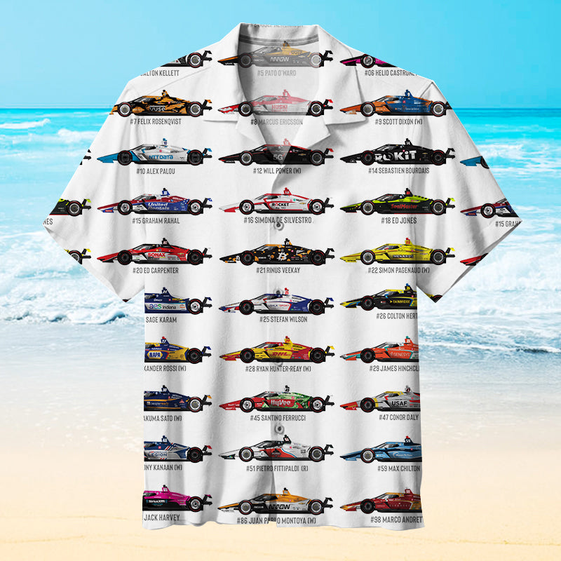 White Indycar Unisex Hawaiian Shirt