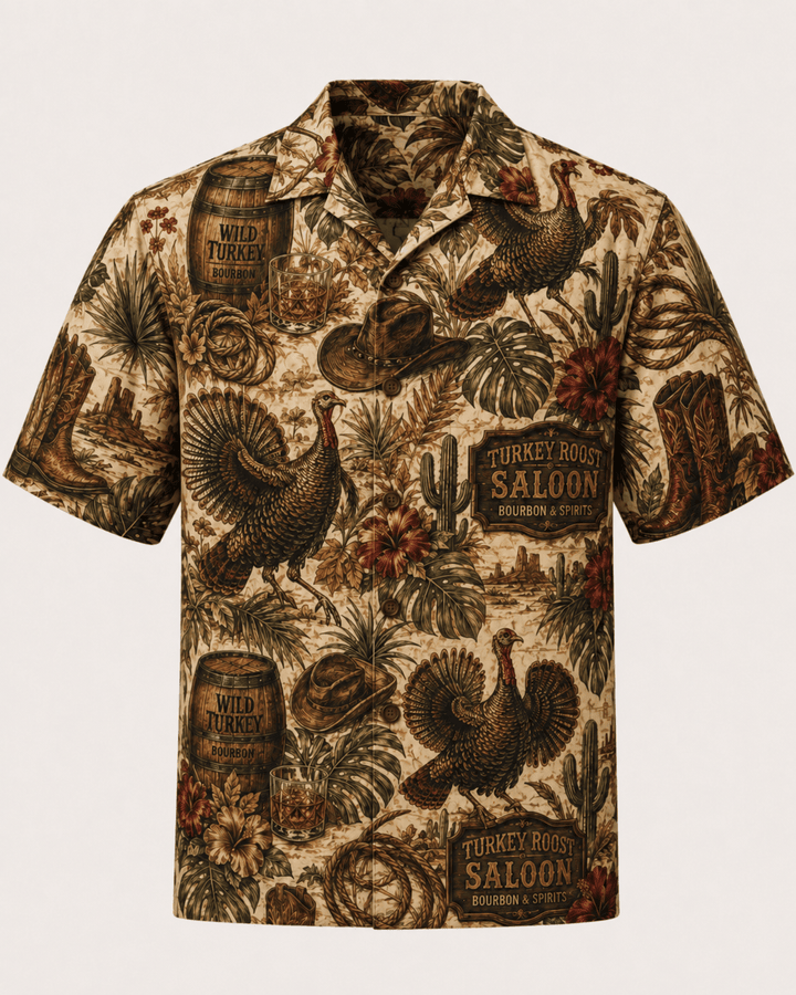 Wild Turkey Western Saloon Bourbon Hawaiian Shirt