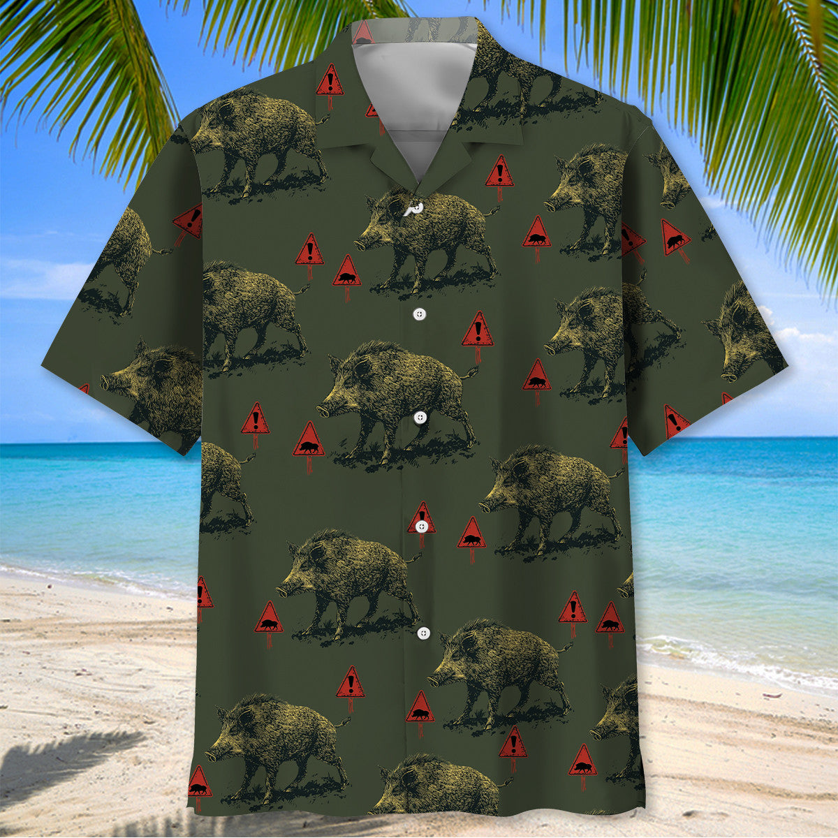 Wild Boar Warning Hawaiian Shirt