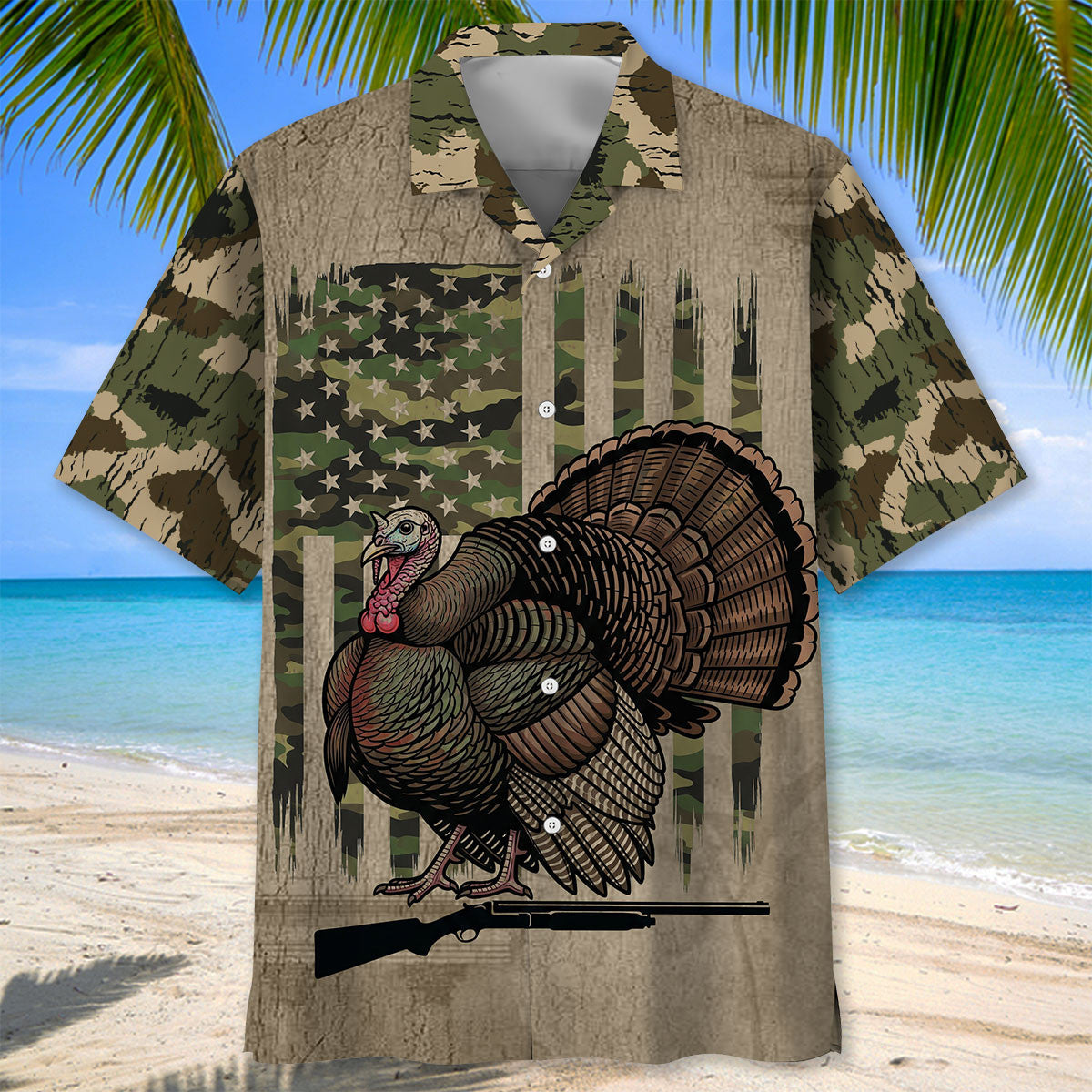 Wild Turkey Hunting America Hawaiian Shirt