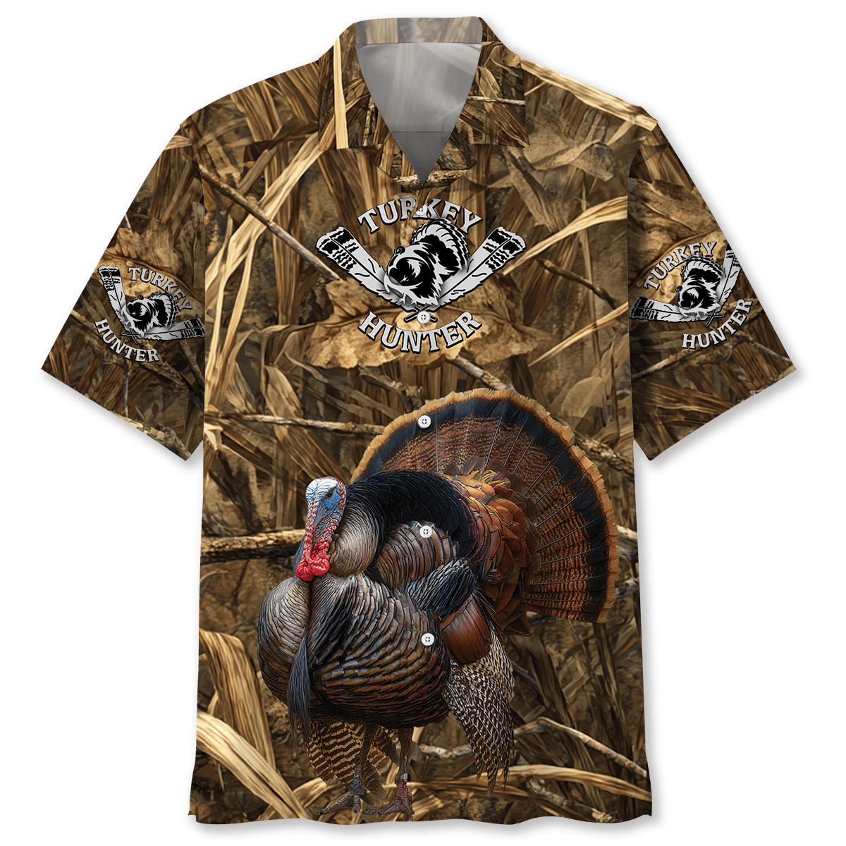Wild Turkey Hunting Camouflage Hawaiian Shirt
