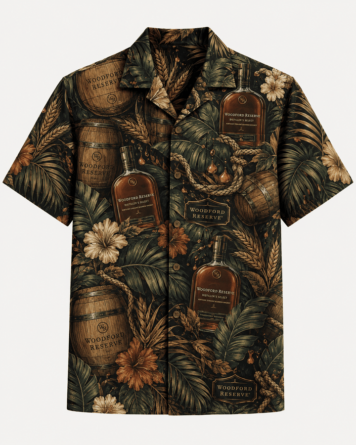 Woodford Reserve Bourbon Barrel Tropical Hawaiian Shirt