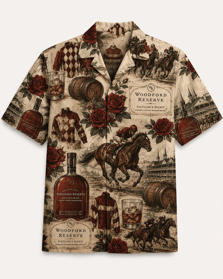 Woodford Reserve Kentucky Derby Bourbon Hawaiian Shirt