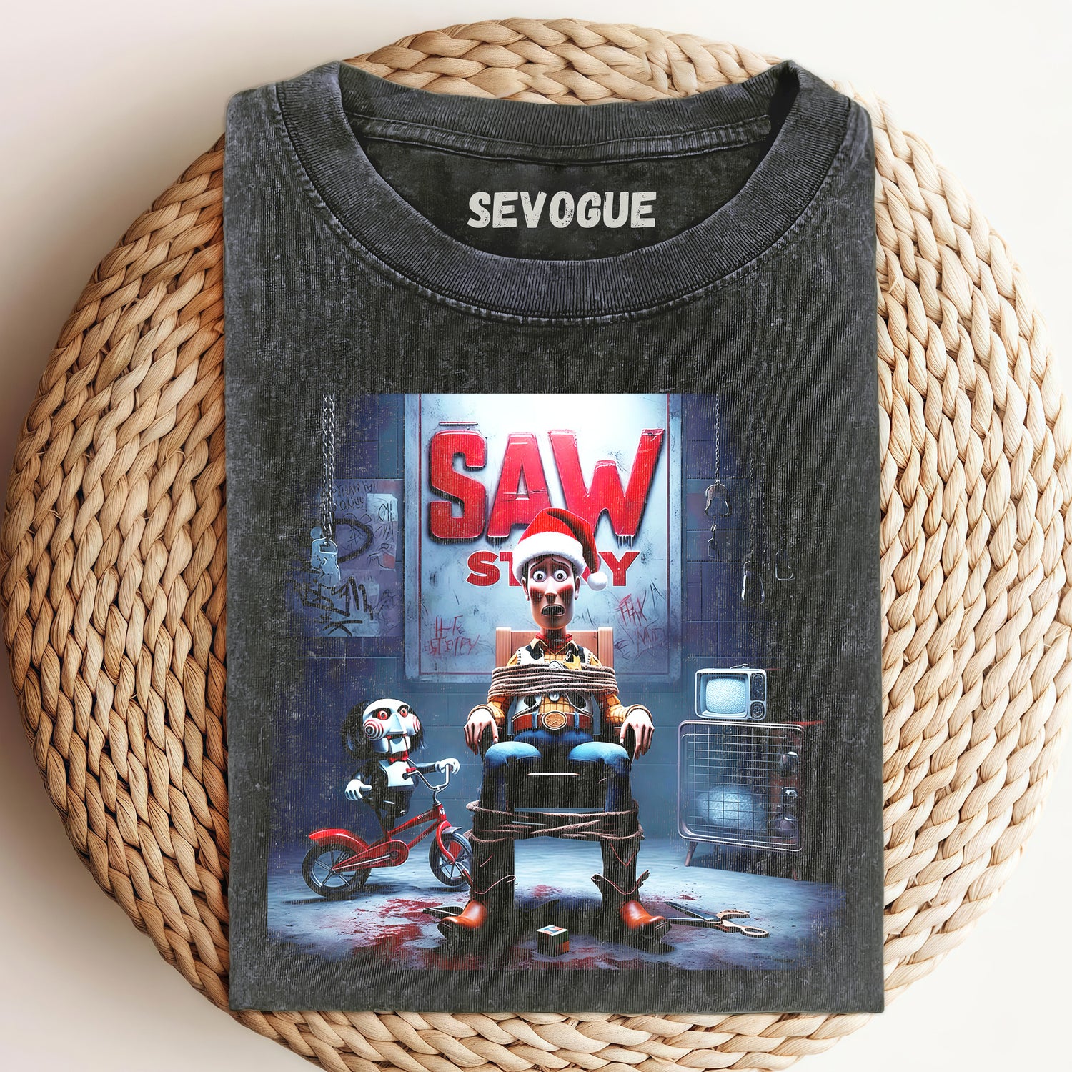 Woody Gets Kidnapped By Billy The Puppet At Christmas Unisex Tee, Sweatshirt & Hoodi