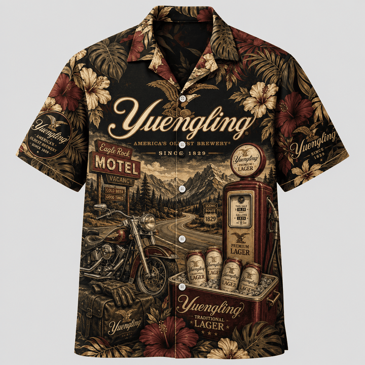 Yuengling Motorcycle Road Trip Hawaiian Shirt